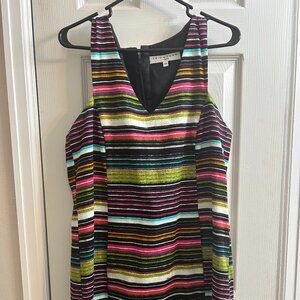 Trina Turk Ila Dress Multi Color V-Neck Sleeveless with Pockets - Size 14